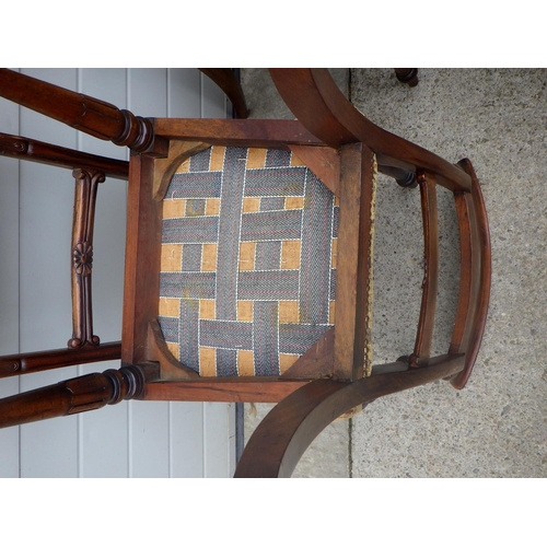 601 - A set of four reproduction tablet back dining chairs