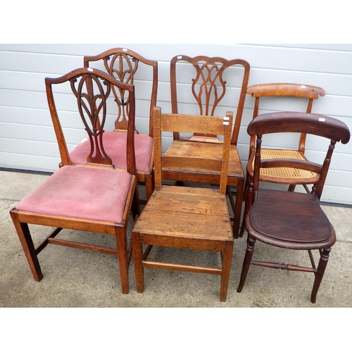 720 - Six various 19th cen chairs