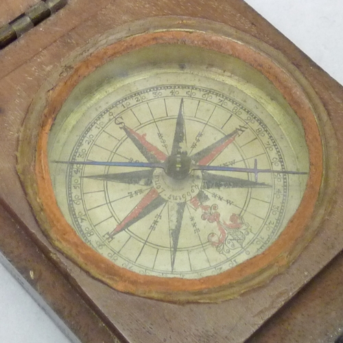 427 - A mahogany cased dry card compass signed John Robbins London.