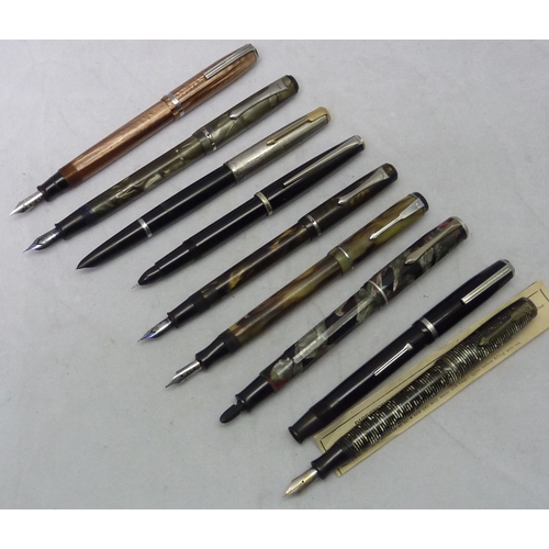 434 - Various vintage fountain pens incl Parker, Esterbrook, Pilot; a Centropen 10066 technical drawing pe... 