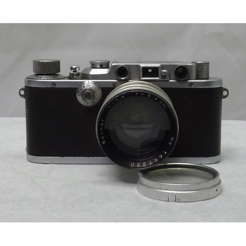 509 - A Leica IIIa 35mm rangefinder camera, body serial No 167584, Sonnar 1:1,6 f = 5,8cm lens, in origina... 