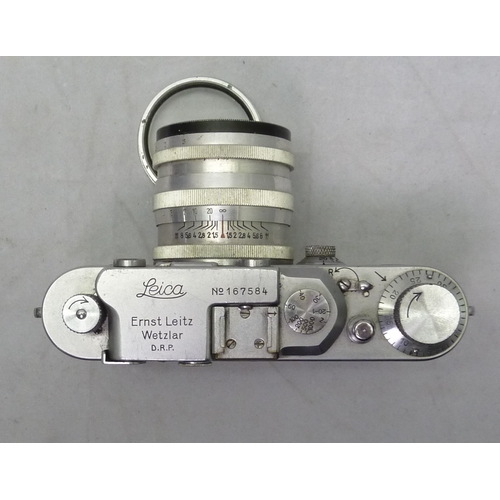 509 - A Leica IIIa 35mm rangefinder camera, body serial No 167584, Sonnar 1:1,6 f = 5,8cm lens, in origina... 