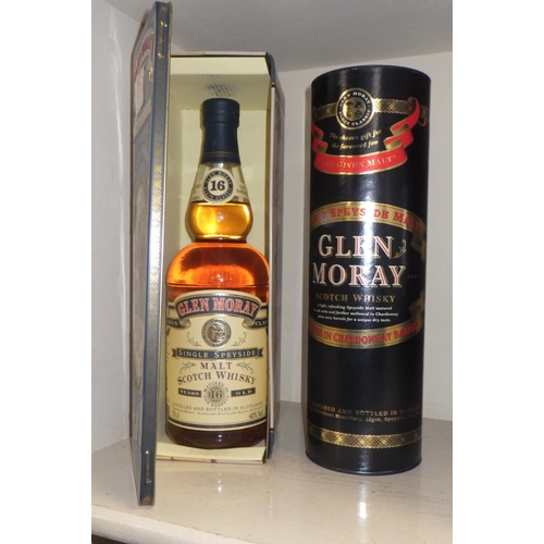 268 - 2 Bottles, GLEN MORAY 16 YEARS OLD SCOTCH WHISKY - HIGHLAND REGIMENT'S ' & GLEN MORAY MELLOWED IN CH... 