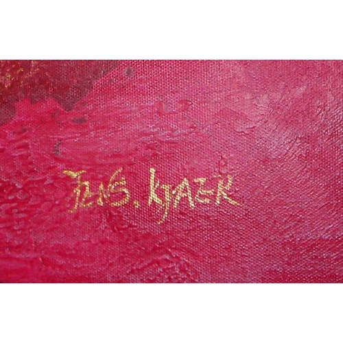 29 - Jens Kjaer, Large oil on canvas 100 x 100cm