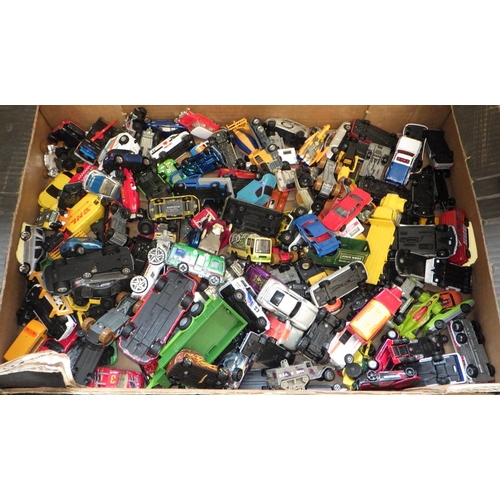 18 - Two boxes of various die cast and plastic vehicles to include HotWheels, Matchbox etc (2)