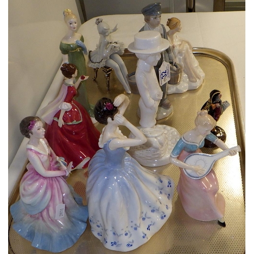 32 - A group of various figures to include Royal Doulton, Lladro and Spode(10)