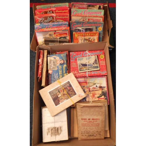 50 - Two boxes of various vintage jigsaw, af play worn (2)