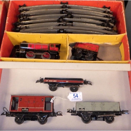 54 - A Hornby Train Goods Set No.55 train set together with Tank Passenger set no.41