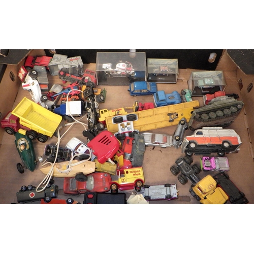 58 - A qty of vintage die cast vehicles to include Dinky together with two model planes etc