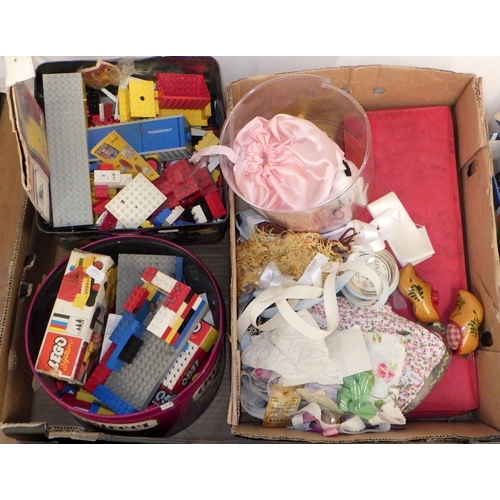 60 - A group of misc toys, dolls house furniture, dolls, lego etc (qty)
