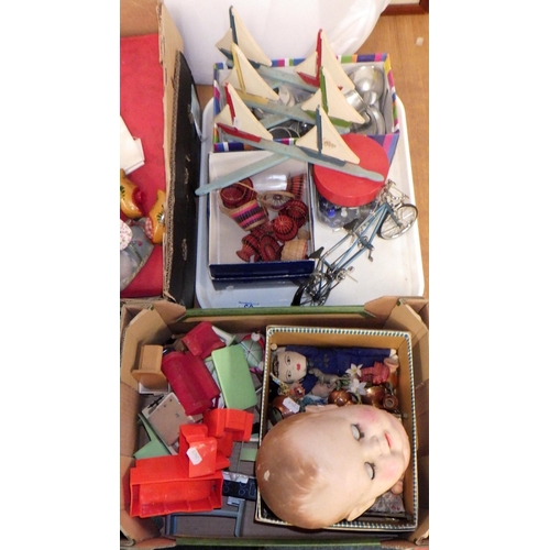 60 - A group of misc toys, dolls house furniture, dolls, lego etc (qty)