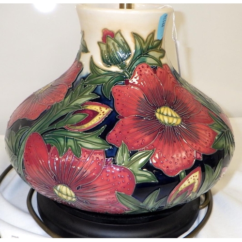 114 - A Moorcroft table lamp 31cm tall