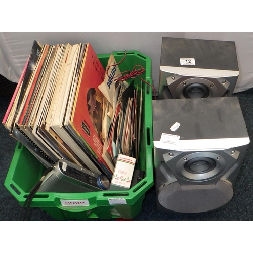 12 - Various Lps, singles together with two speakers