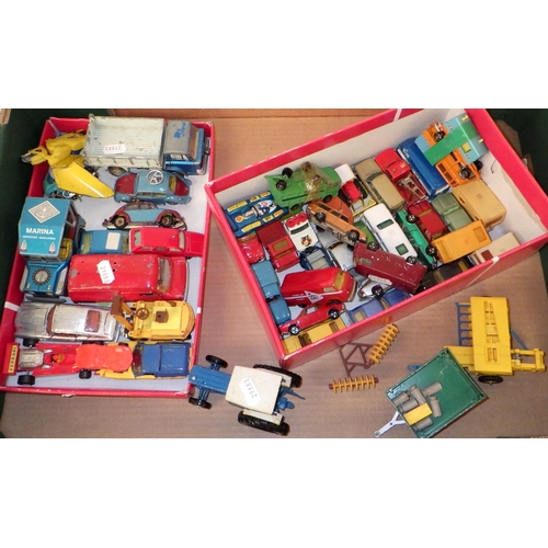 15 - A qty of various Die Cast vehicles to include Majorette,  Britains trailer, Tractor, Corgi etc (2)