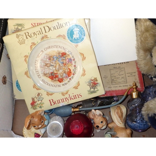 22 - Two boxed Royal Doulton Ladies together with Doulton plates, maps, Teddies, Concorde folder etc