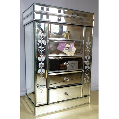 28 - A Mirrored jewellery cabinet 29 x 45cm