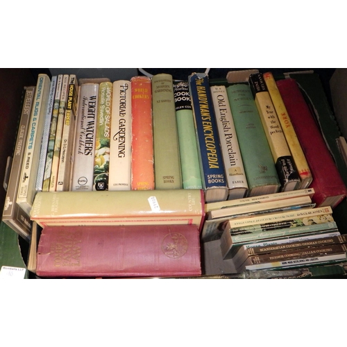 90 - A large qty of misc to include Gardening, cooking books, prints, mirrors, glass tray, compendium mis... 