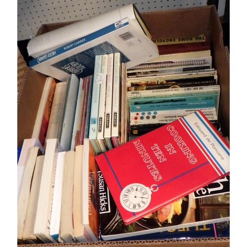 90 - A large qty of misc to include Gardening, cooking books, prints, mirrors, glass tray, compendium mis... 