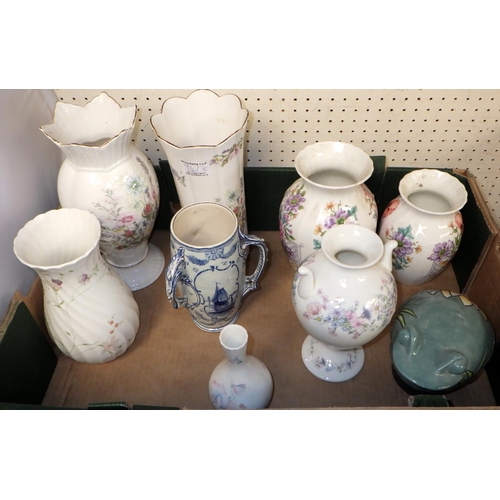 94 - A qty of Masons, Royal Albert Country Rose lamp, Wedgwood vase's etc (2)