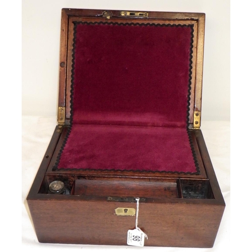 98 - A Victorian mahogany writing box with secret drawer 30cm wide