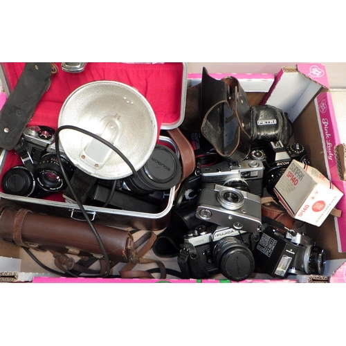 148 - A large qty of various cameras, Lenses etc to include Olympus, Fujica, Yashica etc (2)