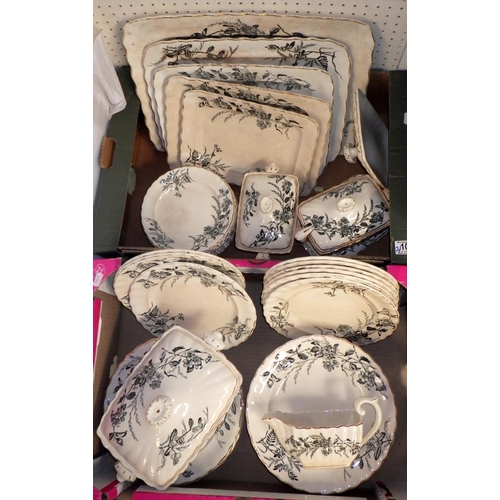 101 - A large qty of 19thC dinner ware stamped 