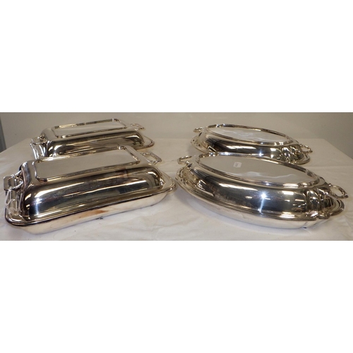 108 - Two pairs of silver plated tureens (4)