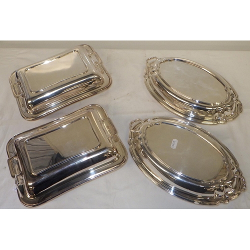 108 - Two pairs of silver plated tureens (4)