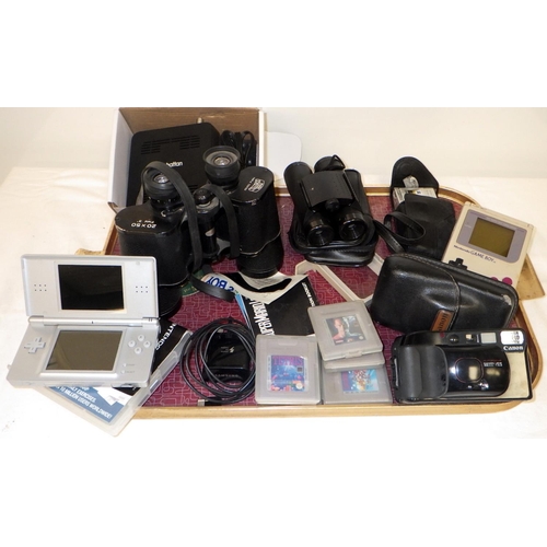 133 - A Nintendo Gameboy & Games, DS, binoculars etc