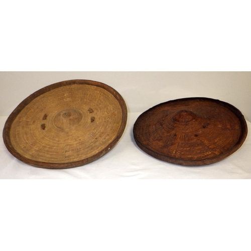 205 - Two African shields 30 & 34cm diameters