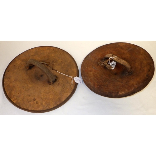 205 - Two African shields 30 & 34cm diameters