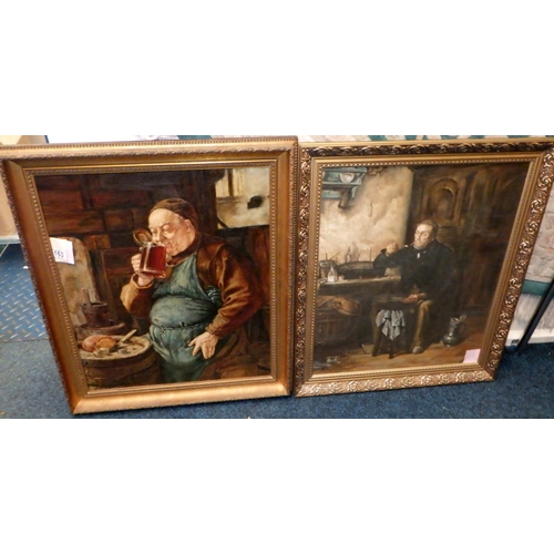 163 - Two gilt framed portraits