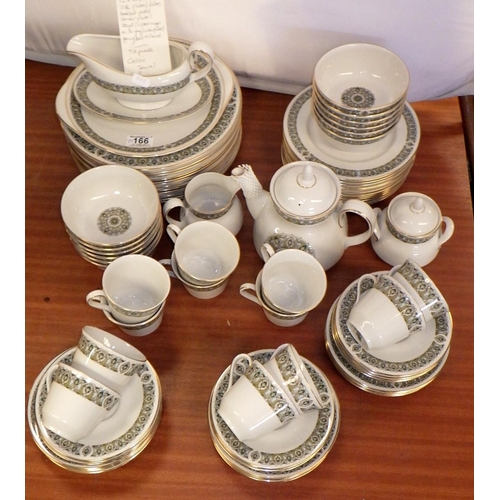 166 - A large 78pc Royal Doulton Celtic Jewel 12 place dinner service