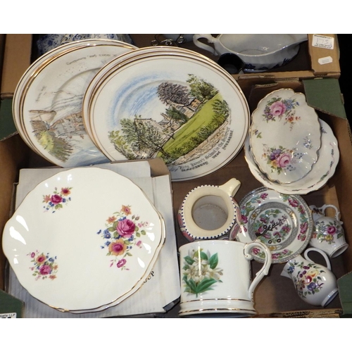 175 - Four boxes of misc ceramics to include plates etc (2)