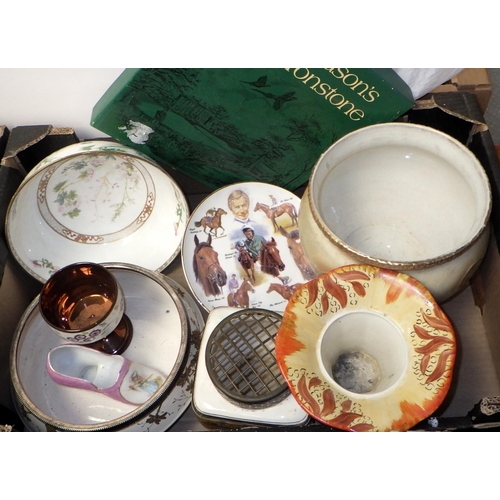 184 - Four boxes of misc ceramics to include collectors plates etc (4)