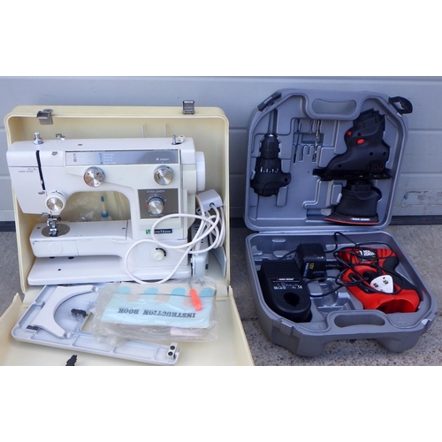 942 - A New Home sewing machine and a Black & Decker multi tool (2)