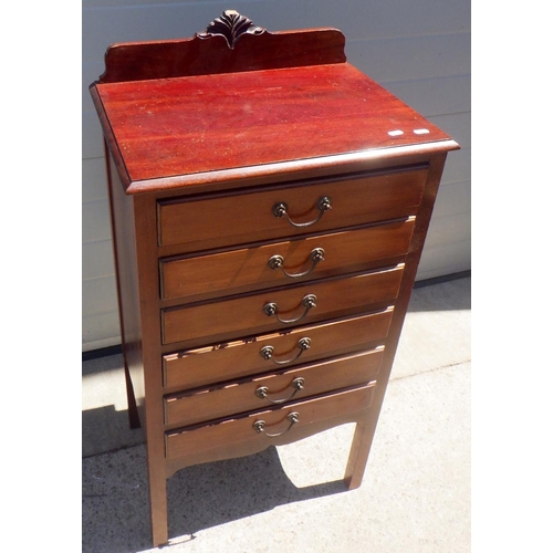 945 - An Edwardian mahogany music chest, gallery loose, 54cm wide