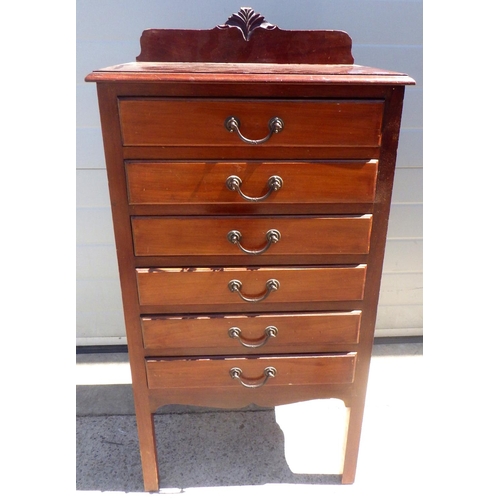 945 - An Edwardian mahogany music chest, gallery loose, 54cm wide