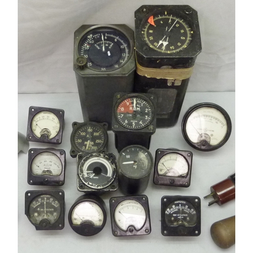 408 - A collection of Air Ministry aircraft instruments, various valves etc