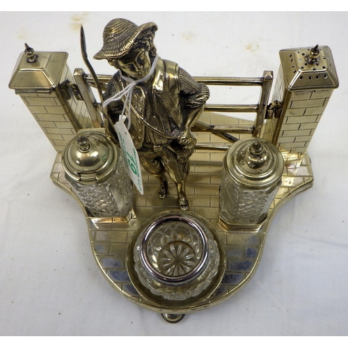 19 - A Victorian silver plated figural condiment set, From the collection of the late Mr Darrell Buttery.