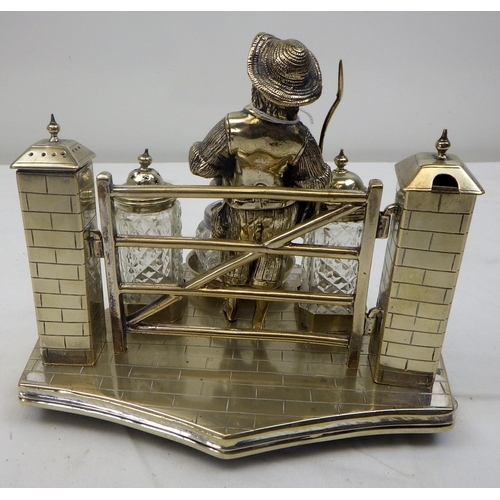 19 - A Victorian silver plated figural condiment set, From the collection of the late Mr Darrell Buttery.