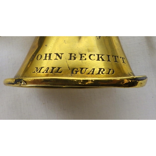 21 - John Breckitt, A Mail Guard brass horn, af small hole, dents, From the collection of the late Mr Dar... 