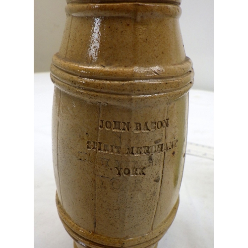 25 - Dressers Gingerade York bottle together with York Glass Company jar and a John Bacon spirit merchant... 