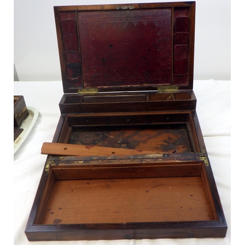 29 - A rosewood writing slope together with a lacquered box etc all AF, From the collection of the late M... 