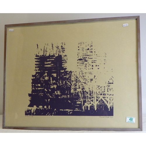 48 - York Minster, print after Russell Platt, signed and number 9/50: 63 x 50cm in a slim frame. From the... 