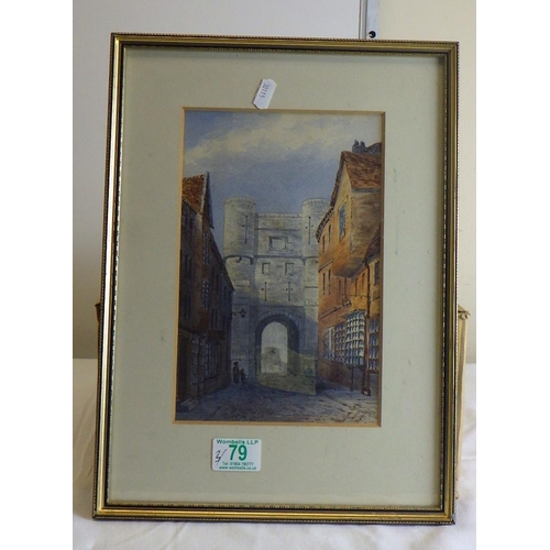 79 - Tom Dudley (1857-1935) Three framed watercolours  All Botham Bar (3): 11x18, 15x23 and 16x25cm. From... 