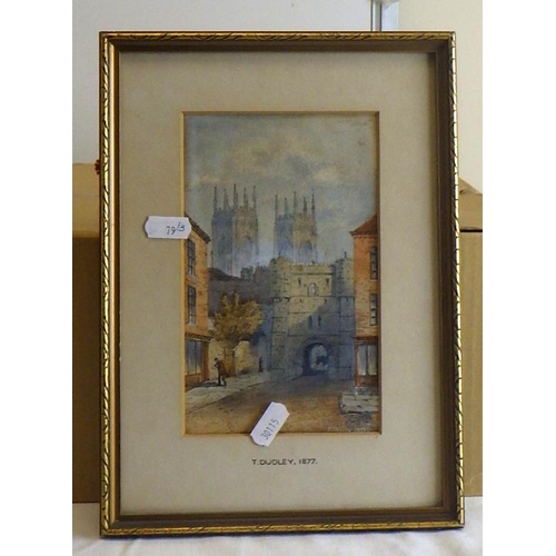 79 - Tom Dudley (1857-1935) Three framed watercolours  All Botham Bar (3): 11x18, 15x23 and 16x25cm. From... 