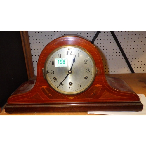 198 - An Edwardian inlaid Westminster chime mantle clock