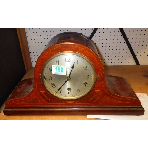 198 - An Edwardian inlaid Westminster chime mantle clock