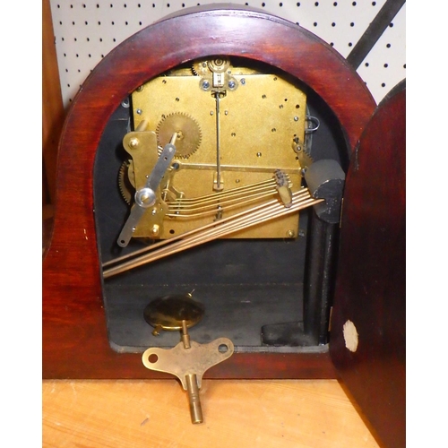 198 - An Edwardian inlaid Westminster chime mantle clock